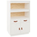 vidaXL Dulap înalt, alb, 67x40x108,5 cm, lemn masiv de pin