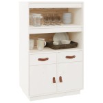 vidaXL Dulap înalt, alb, 67x40x108,5 cm, lemn masiv de pin