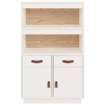 vidaXL Dulap înalt, alb, 67x40x108,5 cm, lemn masiv de pin