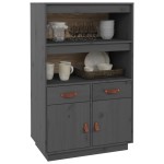 vidaXL Dulap înalt, gri, 67x40x108,5 cm, lemn masiv de pin