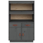 vidaXL Dulap înalt, gri, 67x40x108,5 cm, lemn masiv de pin