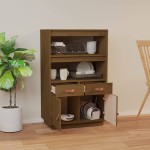 vidaXL Dulap înalt, maro miere, 67x40x108,5 cm, lemn masiv de pin