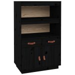 vidaXL Dulap înalt, negru, 67x40x108,5 cm, lemn masiv de pin
