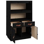 vidaXL Dulap înalt, negru, 67x40x108,5 cm, lemn masiv de pin