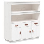 vidaXL Dulap înalt, alb, 100x40x108,5 cm, lemn masiv de pin vidaXL Dulap înalt, alb, 100x40x108,5 cm, lemn masiv de pin