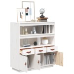 vidaXL Dulap înalt, alb, 100x40x108,5 cm, lemn masiv de pin vidaXL Dulap înalt, alb, 100x40x108,5 cm, lemn masiv de pin