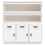 vidaXL Dulap înalt, alb, 100x40x108,5 cm, lemn masiv de pin vidaXL Dulap înalt, alb, 100x40x108,5 cm, lemn masiv de pin