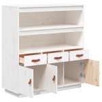 vidaXL Dulap înalt, alb, 100x40x108,5 cm, lemn masiv de pin vidaXL Dulap înalt, alb, 100x40x108,5 cm, lemn masiv de pin