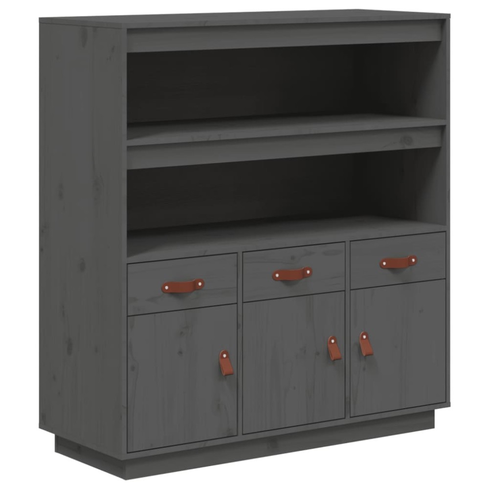 vidaXL Dulap înalt, gri, 100x40x108,5 cm, lemn masiv de pin