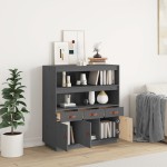vidaXL Dulap înalt, gri, 100x40x108,5 cm, lemn masiv de pin