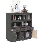 vidaXL Dulap înalt, gri, 100x40x108,5 cm, lemn masiv de pin