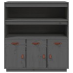 vidaXL Dulap înalt, gri, 100x40x108,5 cm, lemn masiv de pin