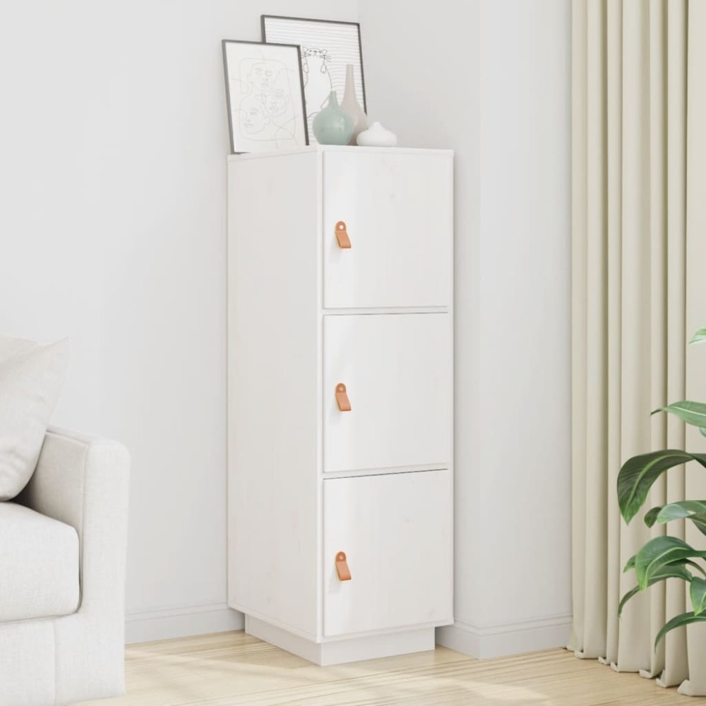 vidaXL Dulap înalt, alb, 34x40x108,5 cm, lemn masiv de pin
