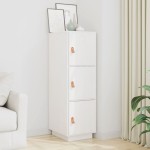 vidaXL Dulap înalt, alb, 34x40x108,5 cm, lemn masiv de pin