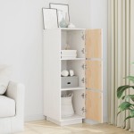 vidaXL Dulap înalt, alb, 34x40x108,5 cm, lemn masiv de pin