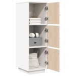 vidaXL Dulap înalt, alb, 34x40x108,5 cm, lemn masiv de pin