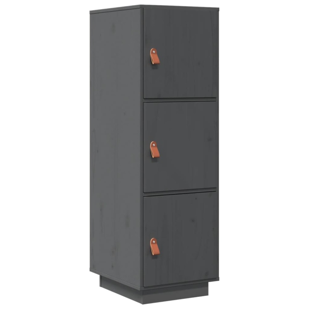vidaXL Dulap înalt, gri, 34x40x108,5 cm, lemn masiv de pin