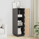 vidaXL Dulap înalt, gri, 34x40x108,5 cm, lemn masiv de pin vidaXL Dulap înalt, gri, 34x40x108,5 cm, lemn masiv de pin