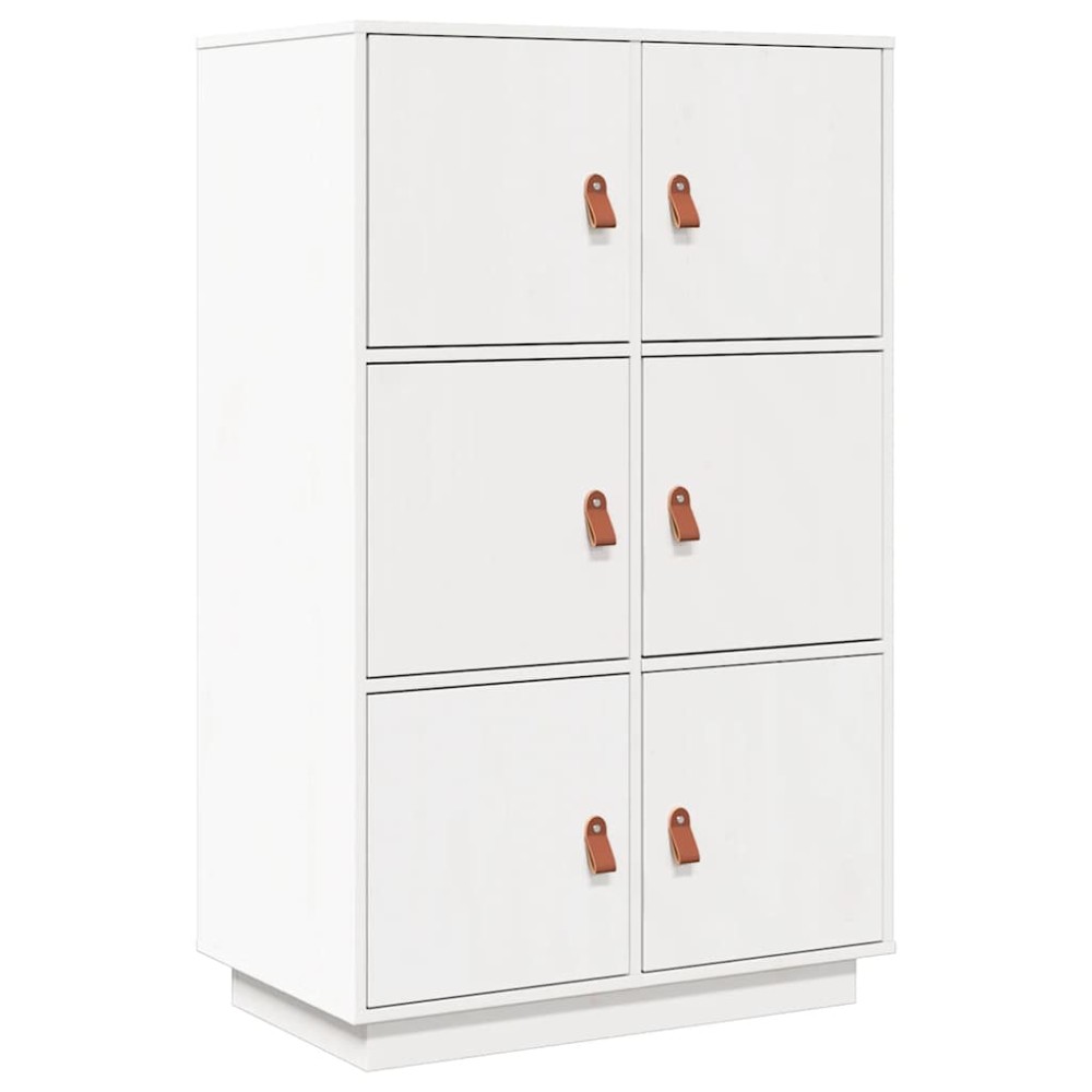 vidaXL Dulap înalt, alb, 67x40x108,5 cm, lemn masiv de pin