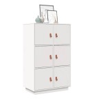 vidaXL Dulap înalt, alb, 67x40x108,5 cm, lemn masiv de pin