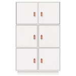 vidaXL Dulap înalt, alb, 67x40x108,5 cm, lemn masiv de pin