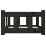 vidaXL Pat pentru câini, negru, 65,5x50,5x28 cm, lemn masiv de pin vidaXL Pat pentru câini, negru, 65,5x50,5x28 cm, lemn masiv de pin