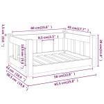 vidaXL Pat pentru câini, negru, 65,5x50,5x28 cm, lemn masiv de pin vidaXL Pat pentru câini, negru, 65,5x50,5x28 cm, lemn masiv de pin