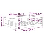 vidaXL Pat pentru câini, 105,5x75,5x28 cm, lemn masiv de pin vidaXL Pat pentru câini, 105,5x75,5x28 cm, lemn masiv de pin