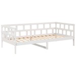 vidaXL Pat de zi, alb, 90x190 cm, lemn masiv de pin vidaXL Pat de zi, alb, 90x190 cm, lemn masiv de pin
