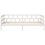 vidaXL Pat de zi, alb, 90x190 cm, lemn masiv de pin vidaXL Pat de zi, alb, 90x190 cm, lemn masiv de pin