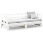 vidaXL Pat extensibil de zi, alb, 2x(90x200) cm, lemn masiv de pin