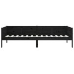 vidaXL Pat de zi, negru, 90x190 cm, lemn masiv de pin