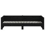 vidaXL Pat extensibil de zi, negru, 2x(90x200) cm, lemn masiv pin vidaXL Pat extensibil de zi, negru, 2x(90x200) cm, lemn masiv pin