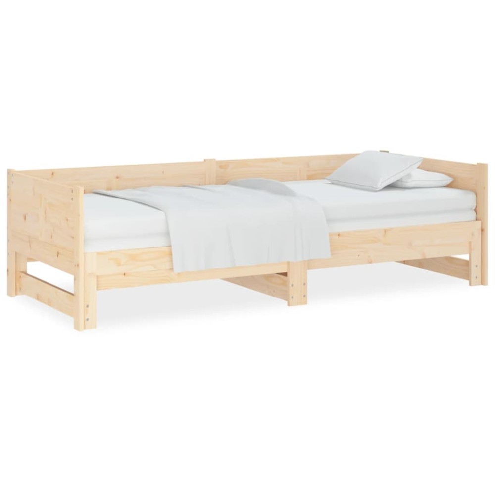 vidaXL Pat extensibil de zi, 2x(80x200) cm, lemn masiv de pin