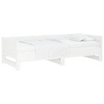 vidaXL Pat extensibil de zi, alb, 2x(80x200) cm, lemn masiv de pin vidaXL Pat extensibil de zi, alb, 2x(80x200) cm, lemn masiv de pin