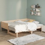 vidaXL Pat extensibil de zi, 2x(90x190) cm, lemn masiv de pin