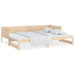 vidaXL Pat extensibil de zi, 2x(90x190) cm, lemn masiv de pin