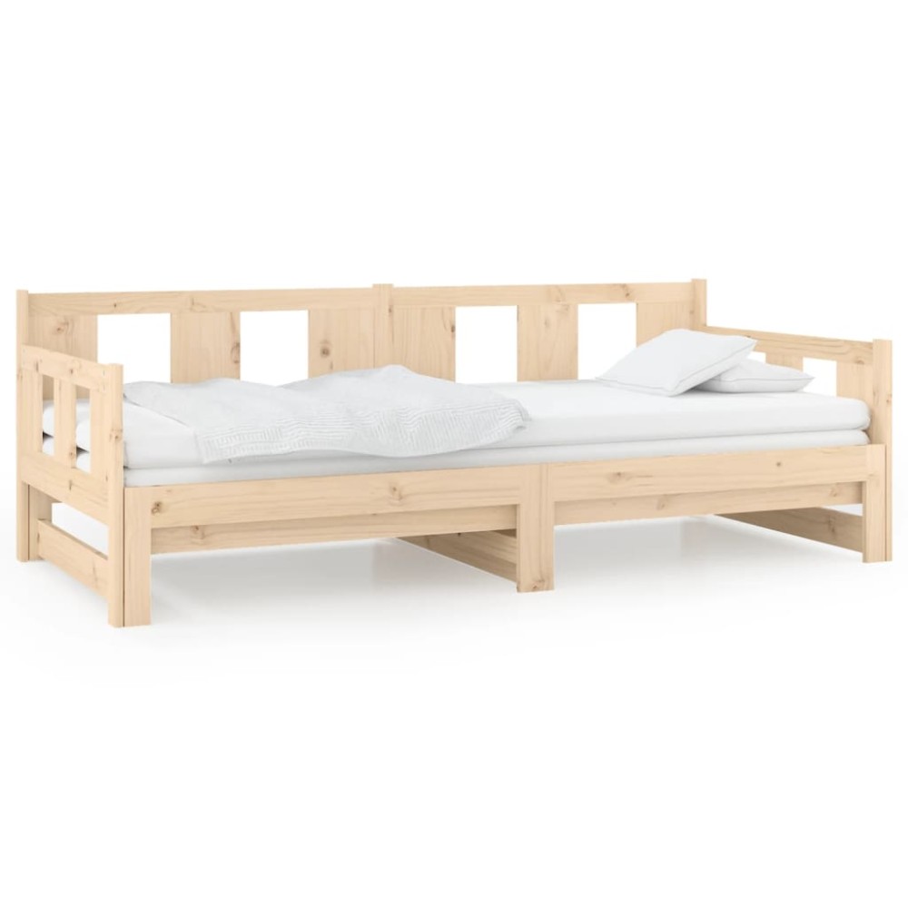 vidaXL Pat extensibil de zi, 2x(90x200) cm, lemn masiv de pin