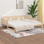 vidaXL Pat extensibil de zi, 2x(90x200) cm, lemn masiv de pin