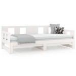 vidaXL Pat extensibil de zi, alb, 2x(90x200) cm, lemn masiv de pin