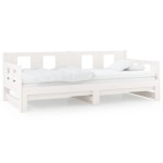 vidaXL Pat extensibil de zi, alb, 2x(80x200) cm, lemn masiv de pin