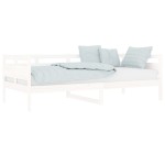 vidaXL Pat de zi, 90x200 cm, alb, lemn masiv de pin vidaXL Pat de zi, 90x200 cm, alb, lemn masiv de pin