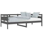 vidaXL Pat de zi, gri, 90x200 cm, lemn masiv de pin