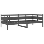 vidaXL Pat de zi, gri, 90x200 cm, lemn masiv de pin