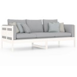 vidaXL Pat de zi, alb, 80x200 cm, lemn masiv de pin vidaXL Pat de zi, alb, 80x200 cm, lemn masiv de pin