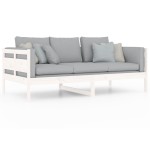 vidaXL Pat de zi, alb, 90x190 cm, lemn masiv de pin