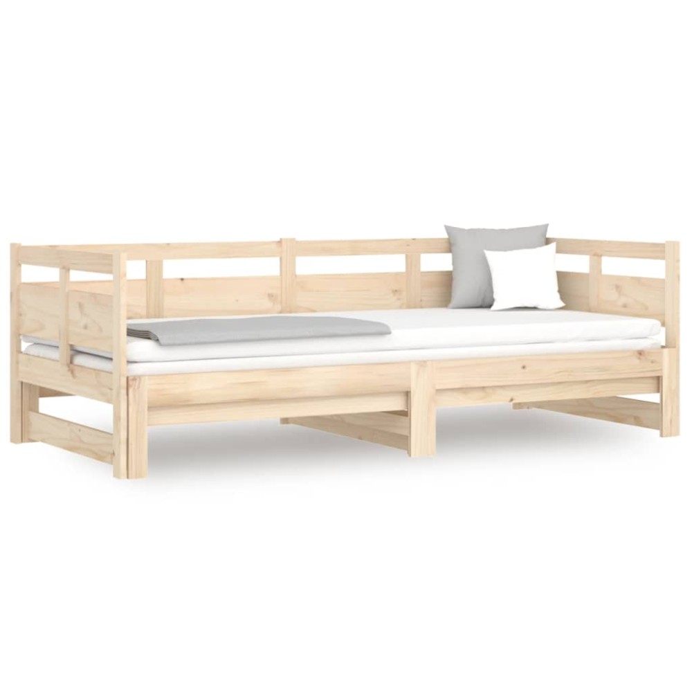 vidaXL Pat de zi extensibil, 2x(90x200) cm, lemn masiv de pin