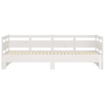 vidaXL Pat de zi extensibil, alb, 2x(80x200) cm, lemn masiv de pin