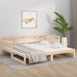 vidaXL Pat de zi extensibil, 2x(90x190) cm, lemn masiv de pin