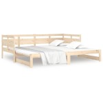 vidaXL Pat de zi extensibil, 2x(90x190) cm, lemn masiv de pin